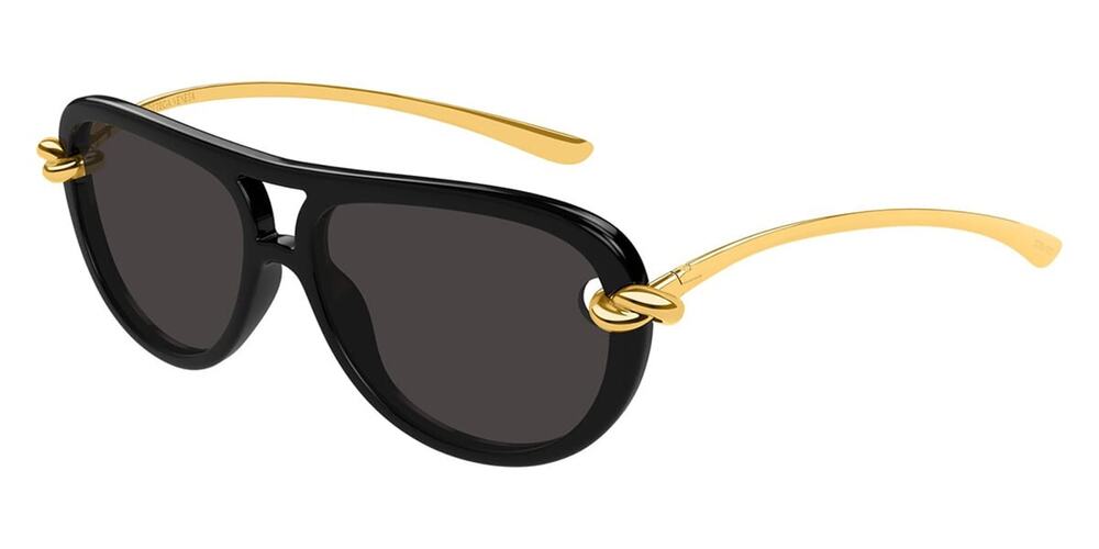 Bottega Veneta BV1418S Aviator Sunglasses in Black $760